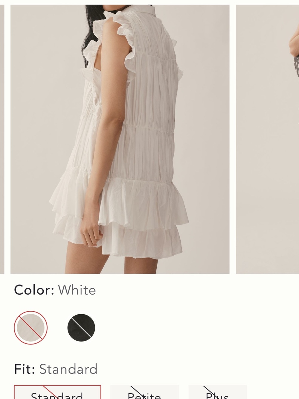 Anthropologie White Ruffled Tiered Mini Dress M - Picture 7 of 9
